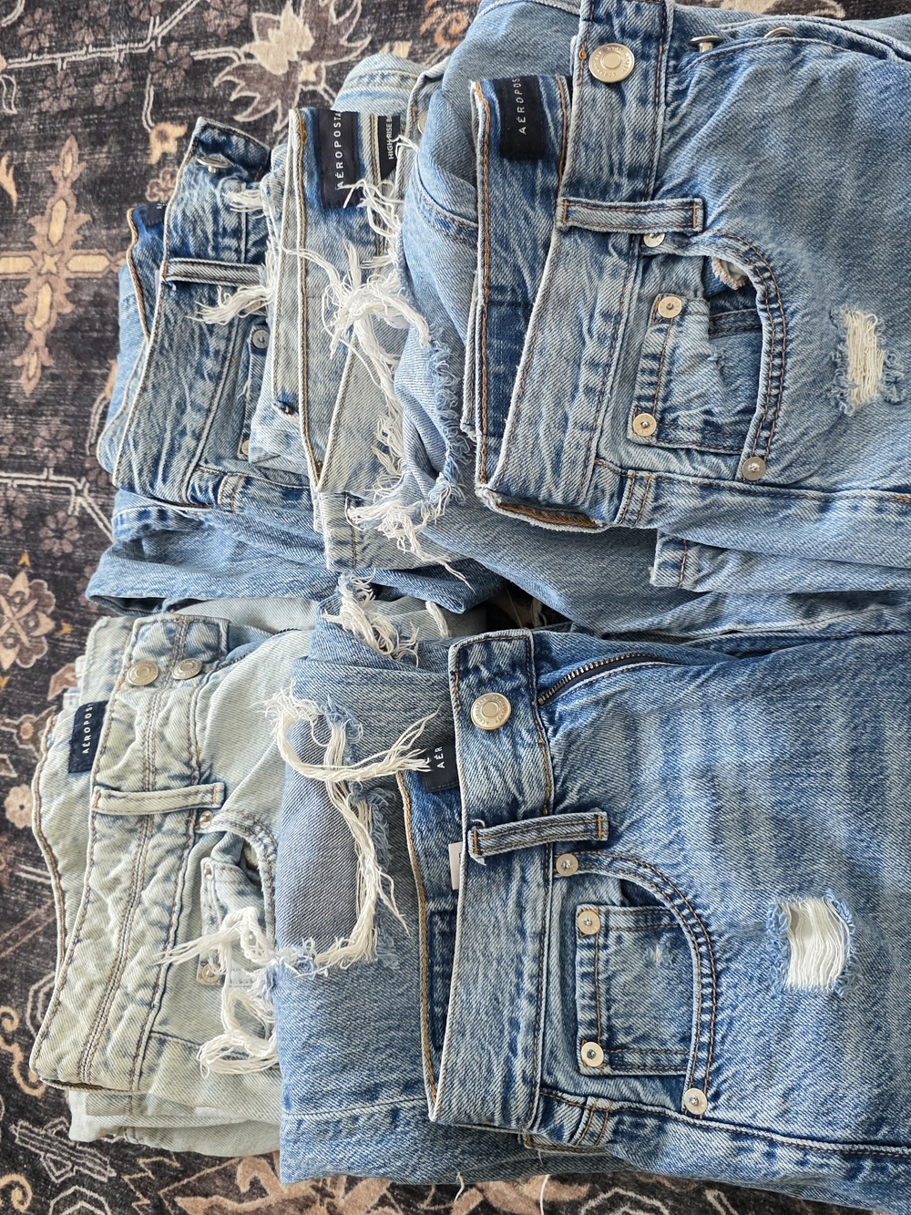 Aeropostale Light Blue Distressed Boyfriend Jeans X5 Pairs Size 2&4